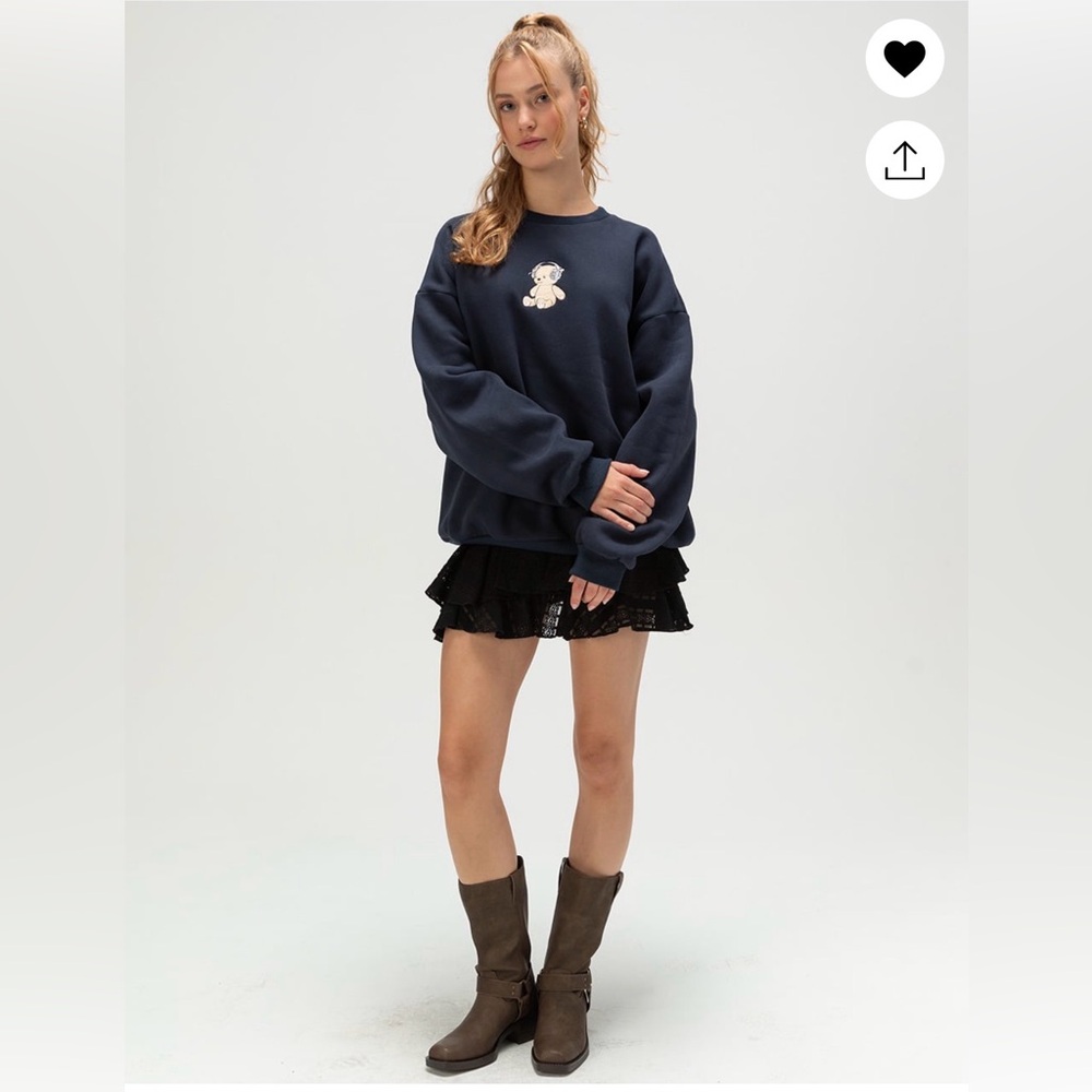 Happy Camp3r Navy Sweatshirt with Teddy Patch